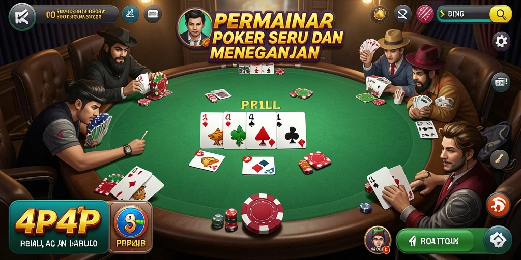 Tampilan gameplay poker yang seru di 4P4P.