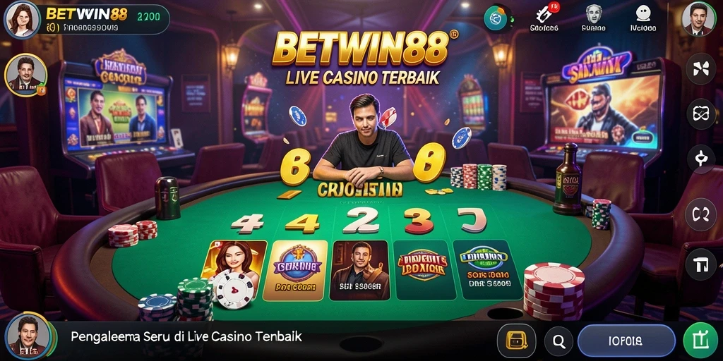 Tampilan mendebarkan dari tabel permainan Live Casino BETWIN88.