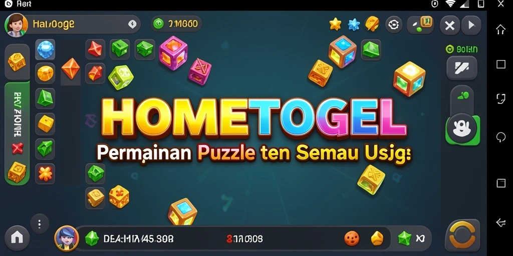 Screenshot HOMETOGEL menunjukkan gameplay Puzzle yang menantang dan menarik.