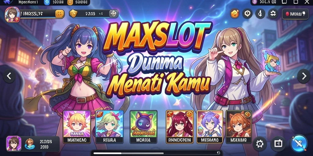 Screenshot gameplay MAXSLOT menampilkan karakter Anime beraksi.