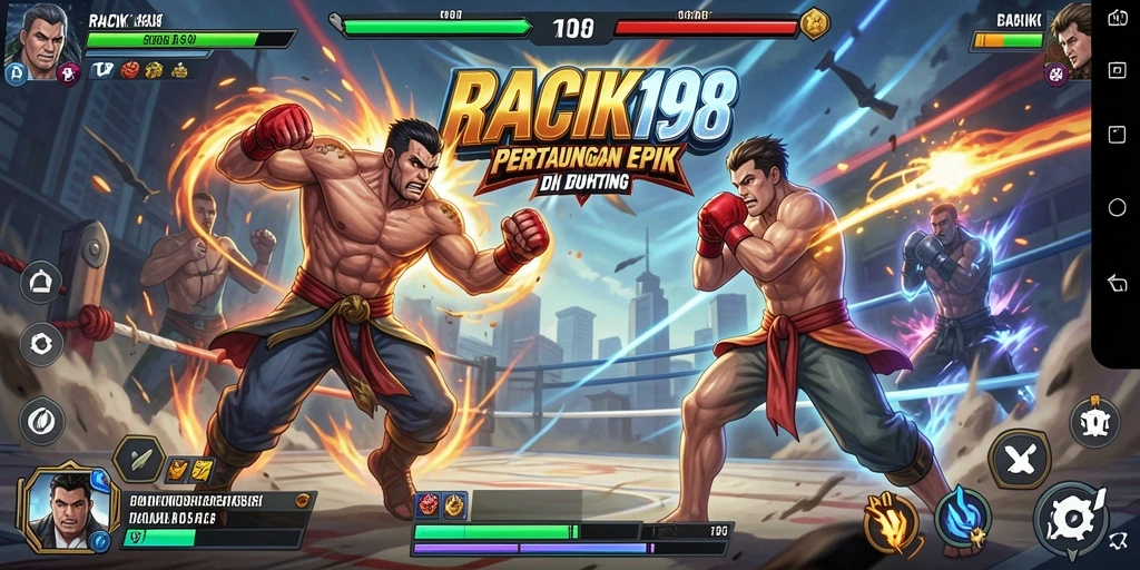 Tampilan seru gameplay racik198 yang penuh aksi pertarungan.