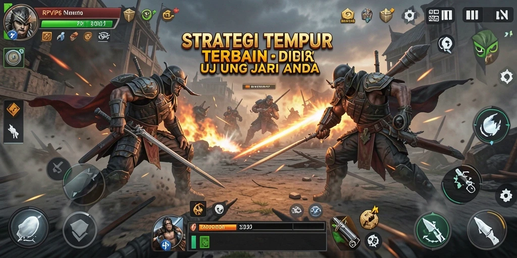 Tangkapan layar dari gameplay RPVIP6 yang menunjukkan strategi pertempuran.